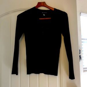 I.N.C international concepts black sweater lace up ribbed top